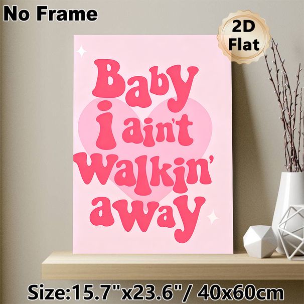 Retro Love Quote Painting Poster, Soft Pink Groovy Typographic Poster With Heart Accent, Warm Romantic Vibe Ideal For Bedroom, Living Room Wall Decor_maomaolike.com