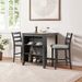 30" Modern Dining Table Set For 2 With Charging Station & 3-Tier Adjustable Storage | Space-Saving Kitchen Set With Upholstered Chairs For Small Spaces, Apartment,Gray_maomaolike.com