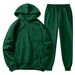 Women's Clothing Autumn and winter men's hooded solid color light plate pullover sweatshirt set casual sports hoodie sweatshirt trousers two piece set_maomaolike.com