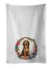Otterhound And Flowers Kitchen Towel Set Of 2 White Dish Towels Decorative Bathroom Hand Towel For Hand, Face, Hair, Yoga, Tea, Dishcloth, 19 X 28", White_maomaolike.com