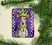 Whippet King Of Mardi Gras Porcelain Ornament Christmas Tree Hanging Decorations For Home Christmas Holiday, Rectangle, Gift, Multicolor_maomaolike.com