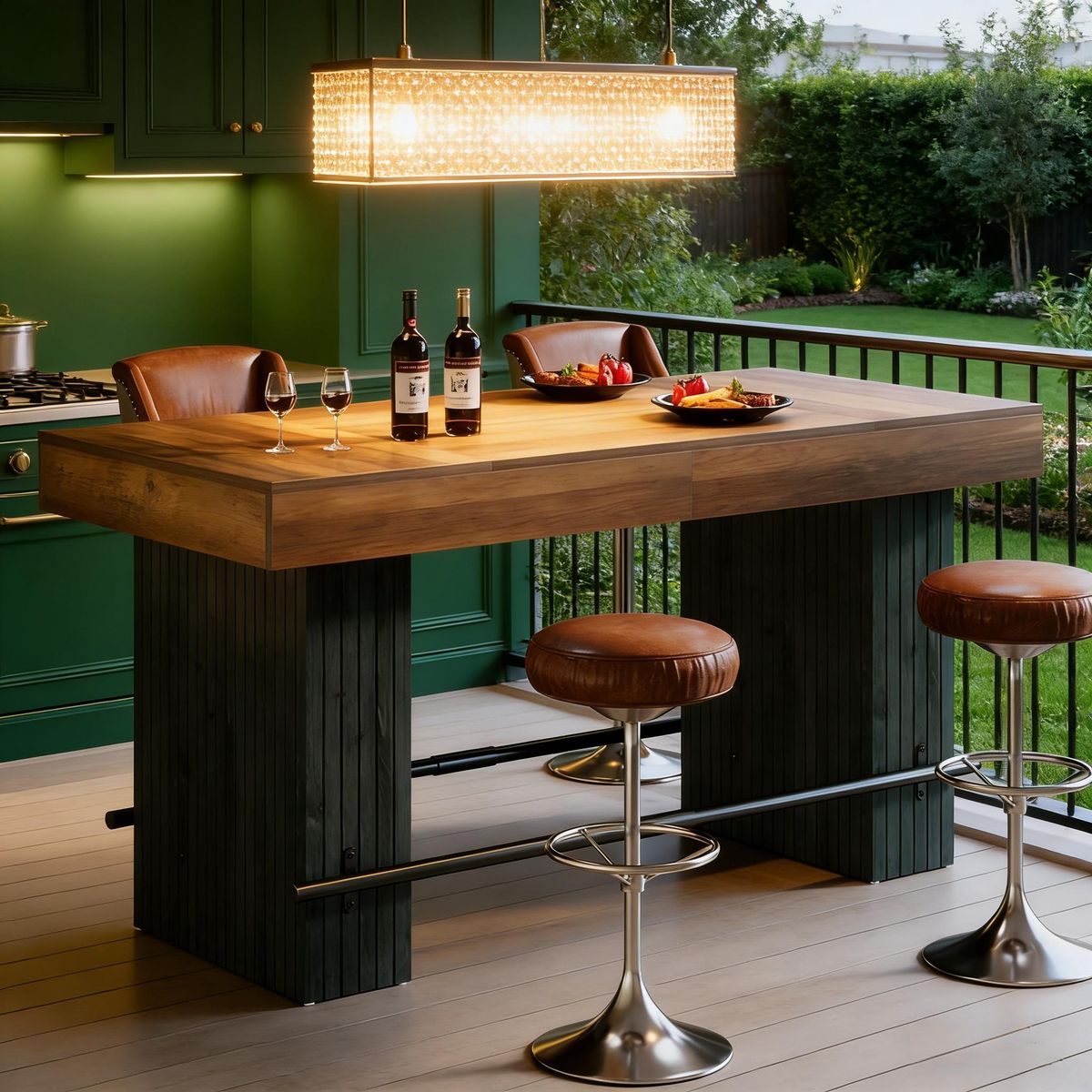 Bar Table, Industrial Counter Height Pub Dining Table_maomaolike.com