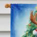 Black And Tan Coonhound Christmas Reindeer House Flag Large Porch Sleeve Pole Decorative Outside Yard Banner Artwork Wall Hanging, Polyester, House Size, Multicolor_maomaolike.com