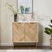 White And Gold Storage Cabinet With 2 Doors, Modern Buffet Sideboard Cabinet With Storage,Accent Cabinet For Living Room, Dining Room, Entryway_maomaolike.com