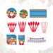 Christmas 10-piece Set Set Party Supplies Snowman Disposable Tableware Paper Plates And Napkins Banners Plastic Tablecloths Cutlery Serves 50 For Merry Christmas Party Home Indoor Outdoor Decor_maomaolike.com