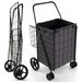 Folding Rolling Shopping Cart With Waterproof Liner And Basket_maomaolike.com