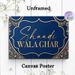 Indian Wedding Themed Painting Poster, Luxurious Ornate Blue & Gold Embellished Poster, Elegant Festive Design Ideal For Wedding Venues And Home_maomaolike.com