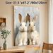 Two Rabbits Painting Poster, Textured Impasto-style Paired Rabbits Poster, Soft-toned Animal Artwork Adds Warm Rustic Touch, Ideal For Living Room_maomaolike.com
