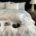 Lyocell Tencel Four-Piece Bedding Set, Cool Touch Ice Silk Summer Bed Linen, Smooth Duvet Cover & Sheet Set For Bedroom Naked Sleep
_maomaolike.com