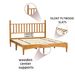 Queen Wood Bed Frame With Headboard, Solid Rubber Wood With Wood Central Supports, 1000 Lb Capacity, Easy Assembly, No Box Spring Needed, Rustic Oak_maomaolike.com