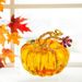 2.5" Glass Pumpkin Figurine Collectible Halloween Thanksgiving Glass Pumpkin Paperweight Fall Harvest Pumpkin Decorations For Home_maomaolike.com