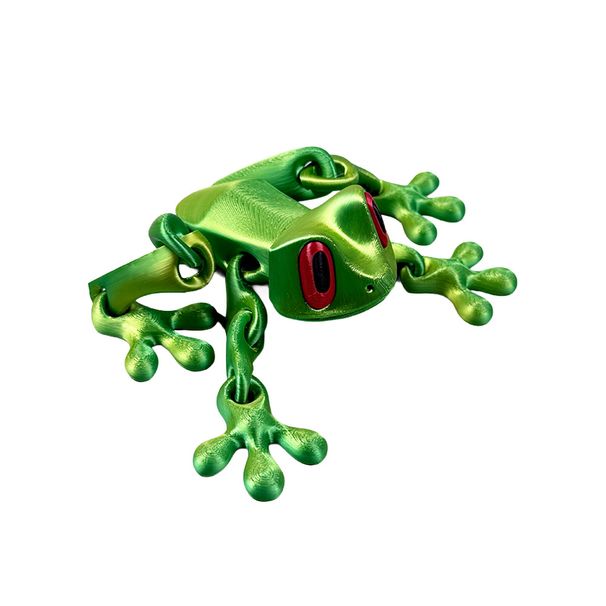 3D Printed Movable Joint Tree Frog Fridge Magnet, Realistic Frog Magnetic Ornament, Cute Articulated Frog Toy Decor For Home Kitchen Decoration Gift_maomaolike.com