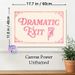 Dramatic Exit Themed Painting Poster, Vintage Pink Typography With Pointing Hand Poster, Playful Retro Decorative Piece Ideal For Entryway, Living_maomaolike.com