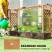 Wooden Planter Box With Trellis, Hanging Roof And Drainage Holes For Climbing Plants, Vegetables, Herbs And Flowers_maomaolike.com