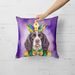 English Springer Spaniel King Of Mardi Gras Throw Pillow Machine Washable, Indoor Outdoor Decorative Pillow For Couch, Bed Or Patio, 18Hx18W_maomaolike.com
