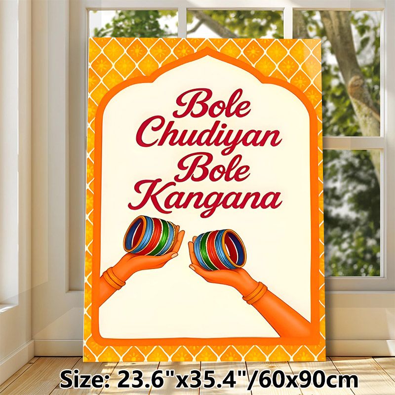 Indian Bangle Themed Painting Poster, Vibrant Traditional Indian Cultural Poster, Festive Decorative Artwork Ideal For Home And Festival Celebration_maomaolike.com