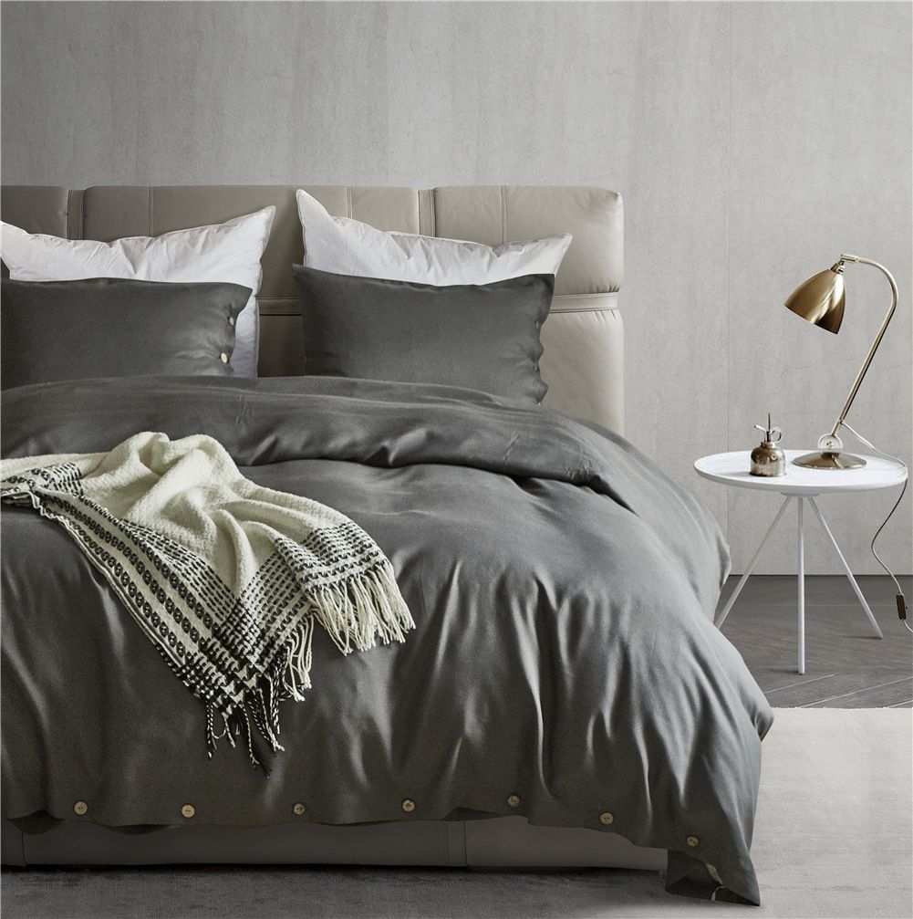 Three-Piece Bedding Set | Quilt Coverlet With Button Detail (Twin/Queen) | 90GSM Soft Microfiber Bedding For Bedroom_maomaolike.com