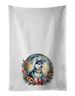 Siberian Husky And Flowers Kitchen Towel Set Of 2 White Dish Towels Decorative Bathroom Hand Towel For Hand, Face, Hair, Yoga, Tea, Dishcloth, 19 X 28", White_maomaolike.com