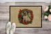 White Boxer Christmas Flowers Doormat Front Door Mat Indoor Outdoor Rugs For Entryway, Non Slip Washable Low Pile, 24H X 36W_maomaolike.com