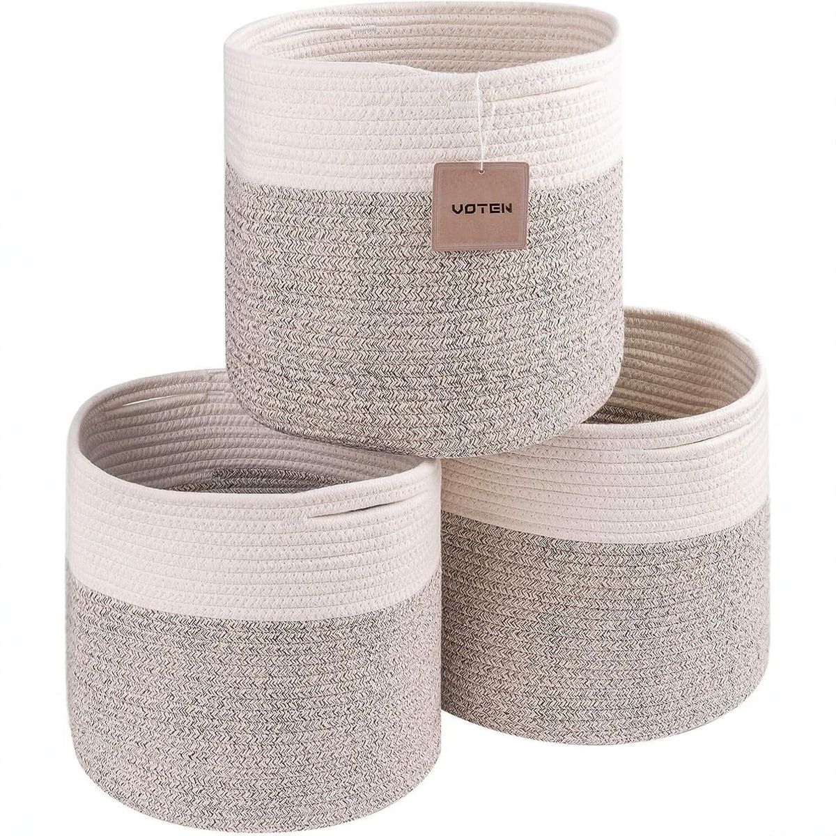 Cotton Rope Woven Basket For Household Items And Toys, Portable Laundry Basket, Living Room Storage Bin_maomaolike.com