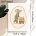 Sleepy Mouse Painting Poster, Warm-toned Whimsical Poster, Soft Cozy Design Featuring Mouse In Striped Pajamas Pushing Pillow Cart, Ideal For Bedroom_maomaolike.com