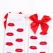 Unisex Red lips heart Valentine's Day women's stockings Holiday dress up Date party knitted bow socks_maomaolike.com