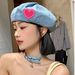 Hot Sale New Hot Women French Beret Hats Fashion Love Heart Design Kawaii Dress Beanie Cowgirl Hat for Womens Girls Lady Adults_maomaolike.com