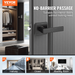 Passage Door Handle, 6 Pack Matte Black Door Lever, Left Or Right Handing Reversible Lever Non-Locking, 45° Rotation To Open, Universal Square Interior For Hallways, Closets, Meeting Spaces_maomaolike.com