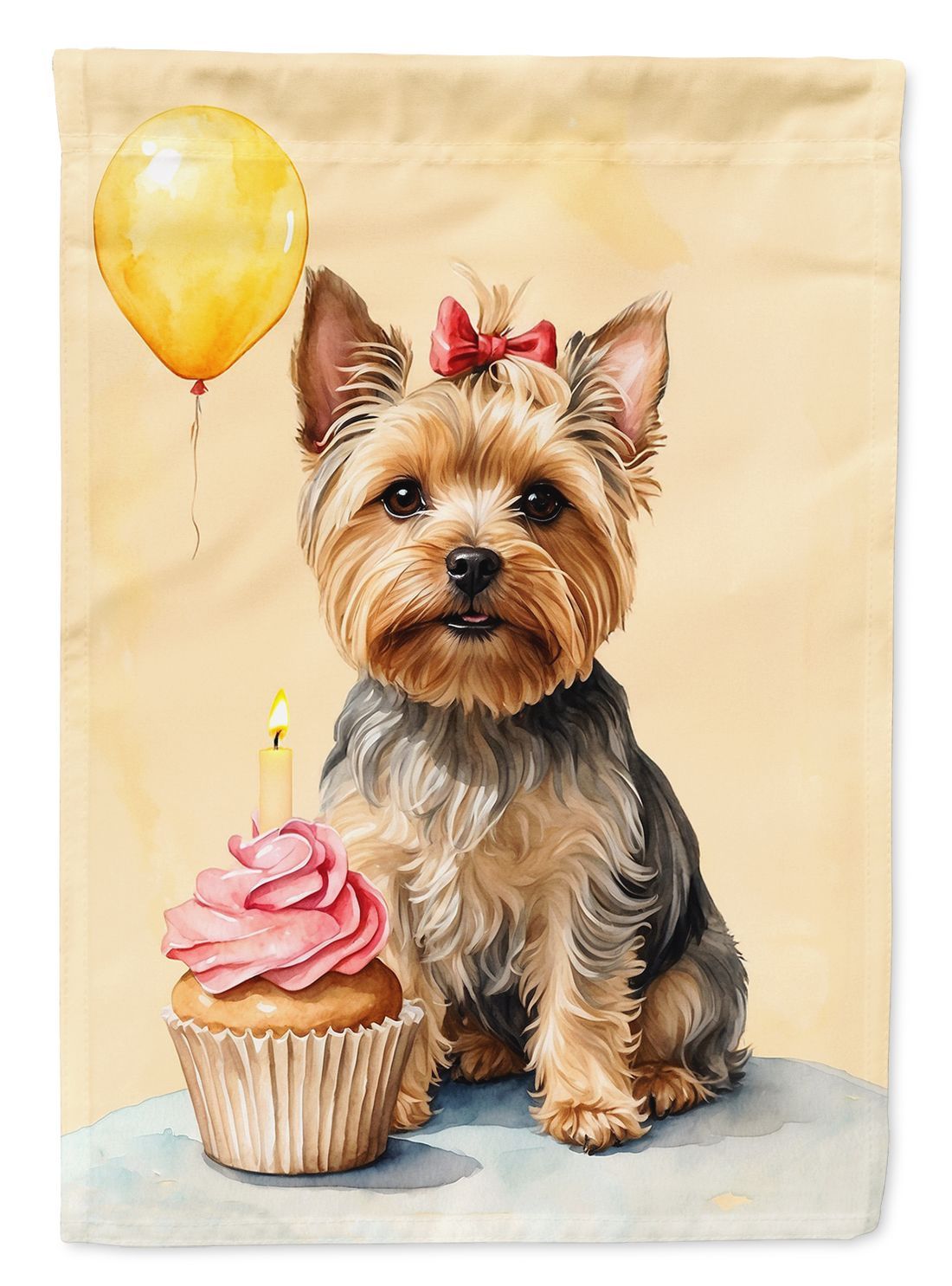 Yorkshire Terrier Happy Birthday Garden Flag Mailbox Flag Decorative Yard Flag Banner Outside Patio Artwork Yard Flower Beds, Garden Size, Multicolor_maomaolike.com