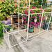 Metal Garden Arch With Gate 79.5'' Wide X 86.6'' High Climbing Plants Support Rose Arch Outdoor Cream White_maomaolike.com