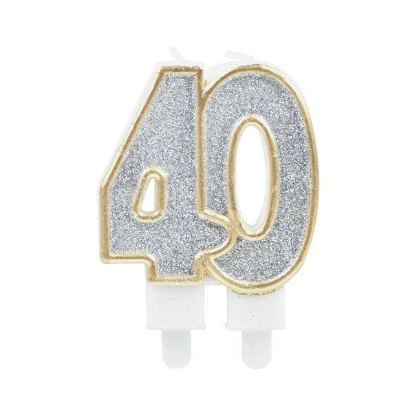 Birthday Candles Cake Numeral Candles Happy Birthday Cake Candles Topper Decoration For Birthday Wedding Anniversary Celebration Supplies (silver,40th)_maomaolike.com