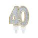 Birthday Candles Cake Numeral Candles Happy Birthday Cake Candles Topper Decoration For Birthday Wedding Anniversary Celebration Supplies (silver,40th)_maomaolike.com