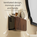 Toilet Washstand Comb Walnut Wood Hair Dryer Storage Wall-mounted Bathroom Wind Rack_maomaolike.com