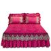 Korean Version Quilted Skirt Solid Color European Style Lace Thickened Bed Cover Crystal Velvet Mattress Non-Slip Bedspread_maomaolike.com