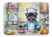 Affenpinscher The Chef Memory Foam Kitchen Mat Machine Washable Anti-Fatigue Mat Cushion Comfort Bath Mat Or Kitchen Rug_maomaolike.com