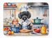 Black Poodle The Chef Memory Foam Kitchen Mat Machine Washable Anti-Fatigue Mat Cushion Comfort Bath Mat Or Kitchen Rug_maomaolike.com