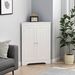 Floor Corner Cabinet With 2 Doors And Adjustable Shelves, Freestanding Narrow Cabinet Organizer, Corner Storage Cabinets For Bathroom, Kitchen, Living Room, Or Bedroom_maomaolike.com