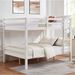 Full Over Full Bunk Bed With Thick Posts,Wooden Bunk Bed With High Guardrail And Ladder For Kids, Teens, Dorm Rooms, And Guest Rooms,No Box Spring Needed,White_maomaolike.com