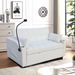 Modern Velvet Loveseat Futon Sofa Couch W/Pullout Bed,Small Love Seat Lounge Sofa With Adjustable Reclining Backrest,Toss Pillows, Pockets,Furniture For Living Room,3 In 1 Convertible Sleeper Sofa Bed_maomaolike.com