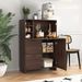 Bar Cabinet With Storage Drawer & Shelves, Fold-up Desktop, Ideal For Home,Dormitory, Small Spaces_maomaolike.com