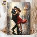 Tango Dancing Painting Poster, Impressionist Warm-toned Street Dance Scene Poster, Romantic Artistic Decor Ideal For Living Room, Bedroom And Dance_maomaolike.com