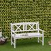 2-Seater Wooden Garden Bench, 4FT Outdoor Patio Loveseat With Unique X-Shape Back For Yard, Lawn, Porch, White_maomaolike.com