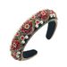 Pdmcms Women's New European and American Style Headband with Heavy Craftsmanship Diamond Inlaid Pearl Velvet Retro Sponge Headband_maomaolike.com