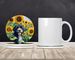Portuguese Water Dog In Sunflowers Large Sandstone Coasters Pack Of 4 Absorbent Round Coasters Decor Gifts For Men Or Women, 4 In, Multicolor_maomaolike.com