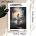 A Midsummer Night's Dream Painting Poster, Dreamy Watercolor Fairy By Lakeside Poster, Soft Hazy Woodland Scene, Ideal For Adding Romantic Ambiance To_maomaolike.com