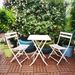 3 Piece Patio Bistro Set Of Foldable Square Table And Chairs_maomaolike.com