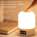 Clock Night Light With Touch Control, Baby Ambiance, Rechargeable, Eye Protection, Sleep Aid, Bedside Lamp For Bedroom_maomaolike.com