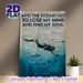 Ocean & Diver Themed Painting Poster, Vintage Typographic Retro Newspaper Style With Diver Graphic Poster, Inspirational Ocean Quote Wall Art, Ideal_maomaolike.com