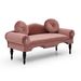 54"Width Modern Velvet Upholstered Loveseat Sofa Accent Bedside Entryway Bench Small Sofa 2 Seater Couch Settee For Living Room Bedroom Nail Head Trimming With Wood Legs 2 Pillows,Dark Pink_maomaolike.com
