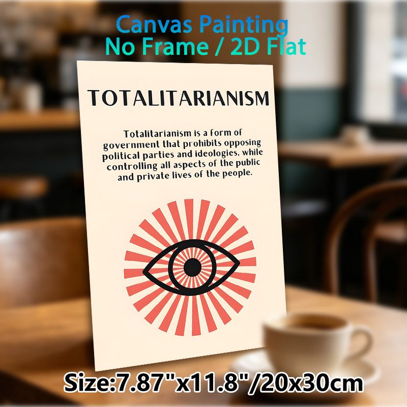 Symbolic Eye Themed Painting Poster, Minimalist Graphic With Red Radiating Accents And Concise Text Poster, Thought-provoking Wall Decor Suitable For_maomaolike.com
